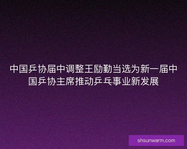中国乒协届中调整王励勤当选为新一届中国乒协主席推动乒乓事业新发展